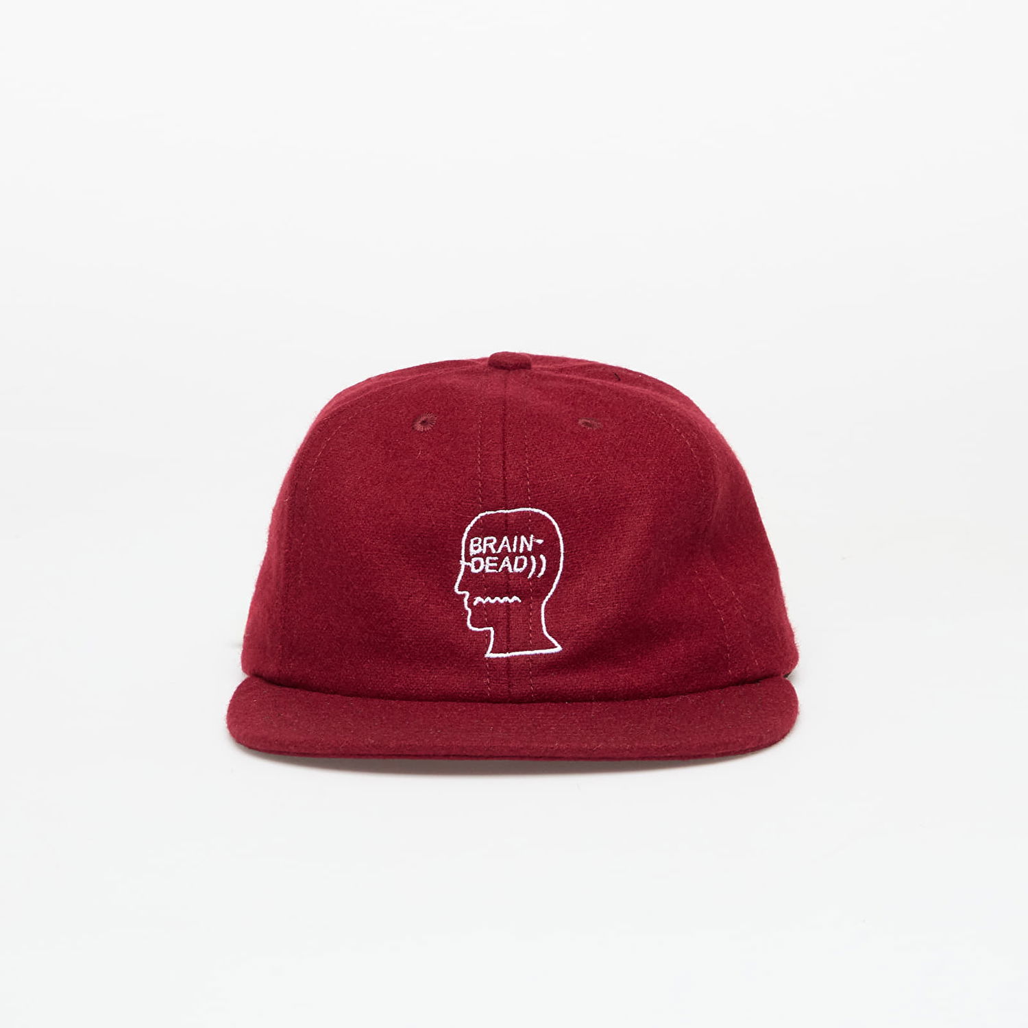 Kasket Brain Dead Flannel Logohead 6 Panel Hat Burgundy Universal Bourgogne | BDF25H01004631RD05, 0