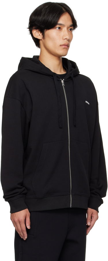 Sweatshirt BOSS Relaxed-Fit Cotton Terry Zip-Up Hoodie Sort | 50548651, 2