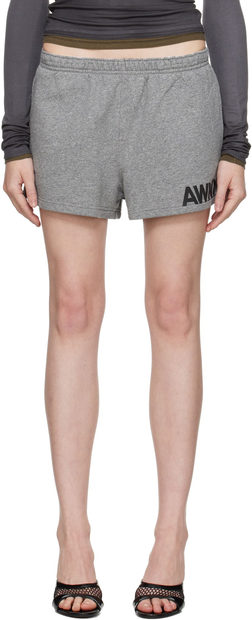Shorts Alexander Wang Alexander Wang.t Logo Cotton Running Shorts Grå | 4CC2254427