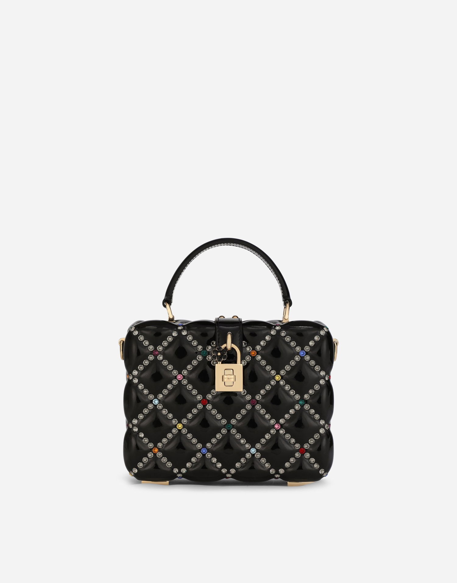 Håndtaske Dolce & Gabbana Dolce & Gabbana Dolce Box Bag With Rhinestones Sort | BB5970AY2298S574, 0