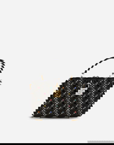 Håndtaske Dolce & Gabbana Dolce & Gabbana Dolce Box Bag With Rhinestones Sort | BB5970AY2298S574, 0