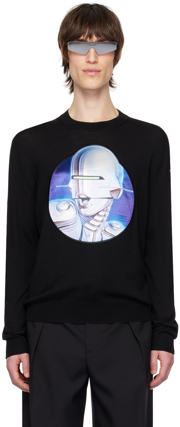 Sweater Stella McCartney Stella McCartney Embroidered Crewneck Sweater Sort | 6K07133S2479, 0