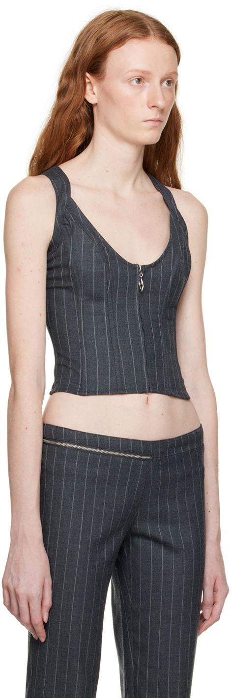 Tanktop Miaou Miaou Hannah Jewett Edition Pinstriped Valda Tank Top Grå | 7056PSWBRI, 1