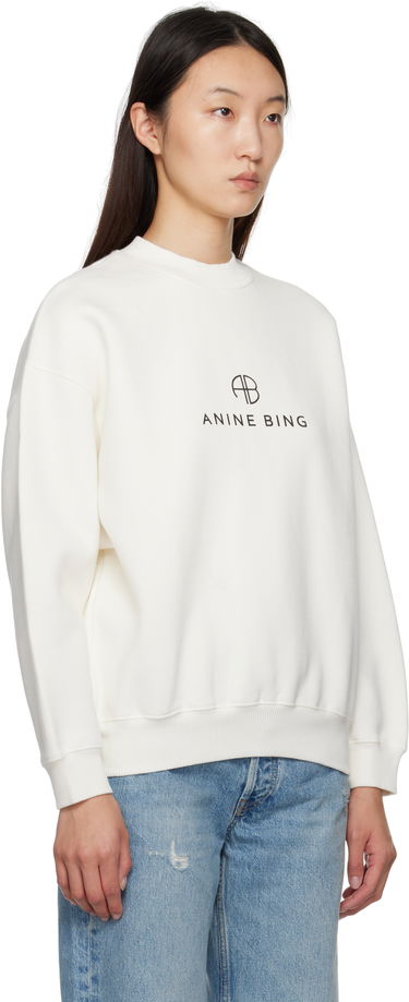 Sweater Anine Bing ANINE BING Jaci Sweatshirt Hvid | A-08-10077-IVY1, 4