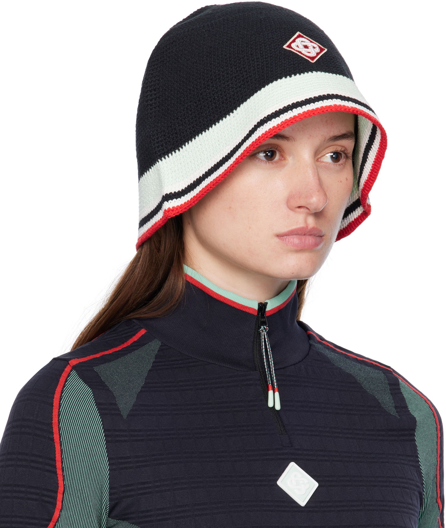 Beanie Casablanca Casablanca Stripe Crochet Beanie Flerfarvet | APF25-HAT-084-01, 1