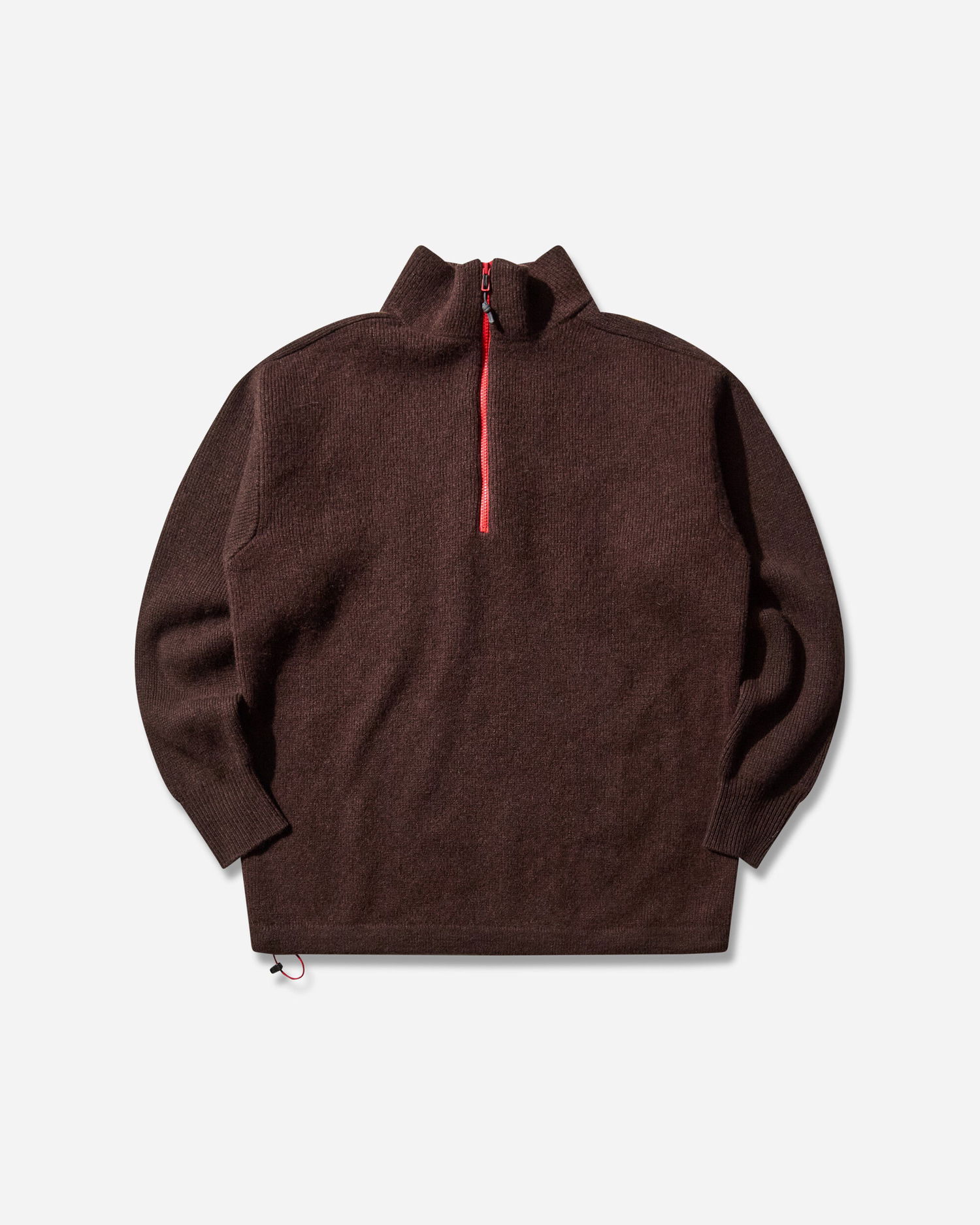 Sweater GR10K Felted Half-Zip Sweater with Drawstring Hem Brun | CGB42200JE26 26, 0
