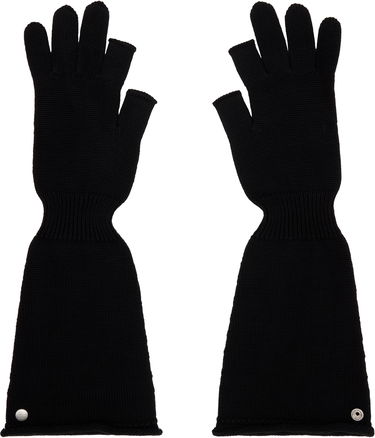 Handsker Rick Owens Rick Owens Sphinx Long Fingerless Gloves Sort | RU02E1489 M, 0
