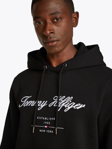 Sweatshirt Tommy Hilfiger Tommy Hilfiger Script Logo Hoodie Sort | MW0MW33631BDS, 3