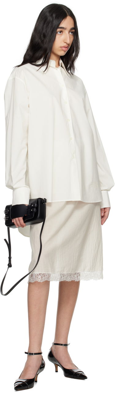 Skjorte Maison Margiela MM6 Maison Margiela Cotton Poplin & Voile Midi Dress Hvid | S62DD0044 MTN076, 3
