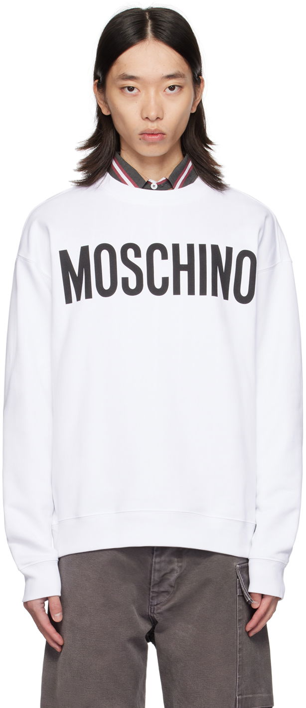 Sweatshirt Moschino Sweatshirt With Printed Logo Hvid | 242ZRA170170281001