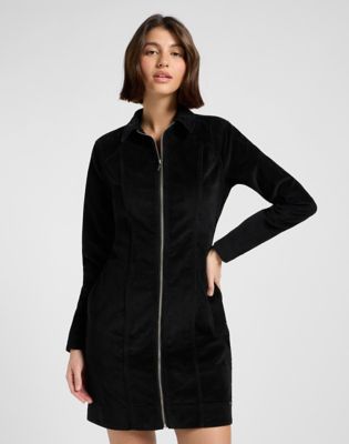 Kjole Lee Lee Slim Zip Front Dress Size XS Sort | 112370991, 0