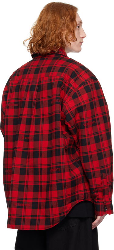 Skjorte VETEMENTS Vetements Padded Flannel Overshirt Rød | UA66SH460R, 2