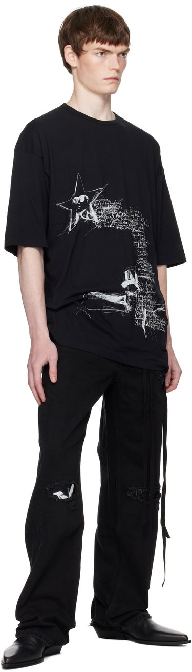 T-shirt Ann Demeulemeester Ann Demeulemeester Dieter Sketchbook Graphic T-Shirt Sort | B0012878-FA206-099, 3