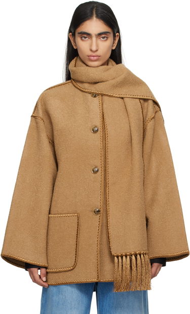 Frakker TOTEME TOTEME Women's Scarf Embroidered Jacket Brun | 244-WRO918-FB0292, 0