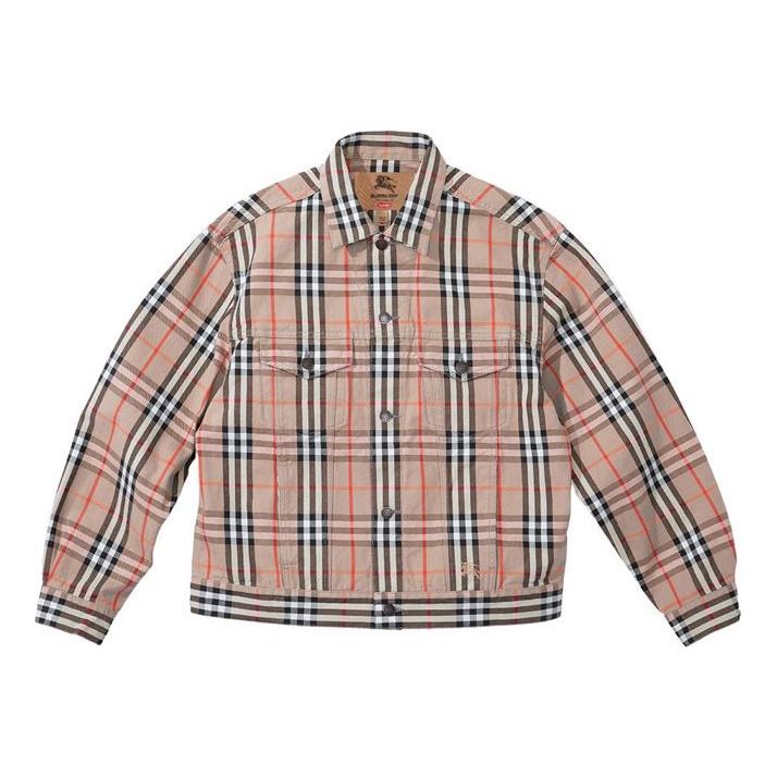 Jakke Supreme Denim Trucker Jacket by Supreme x Burberry Beige | SUP-SS22-128