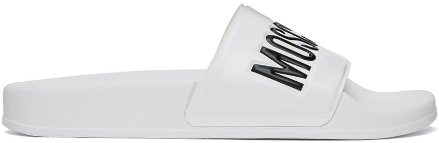 Sneakers og sko Moschino Moschino Pool Slides Hvid | MA28022G1F M10 100, 0
