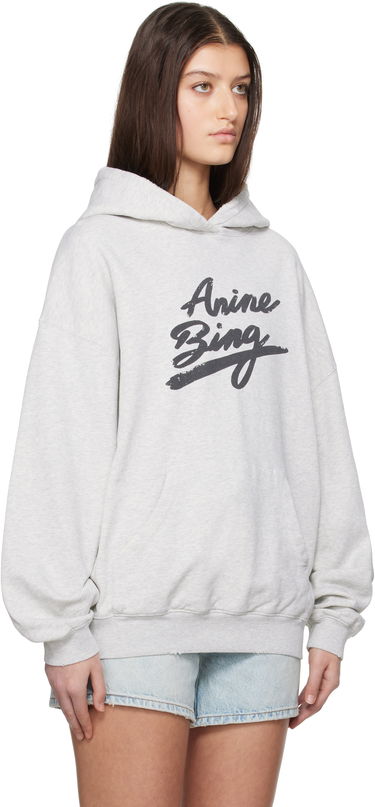 Sweatshirt Anine Bing Anine Bing Harvey Signature Hoodie Grå | A-08-10525-GRY1, 1