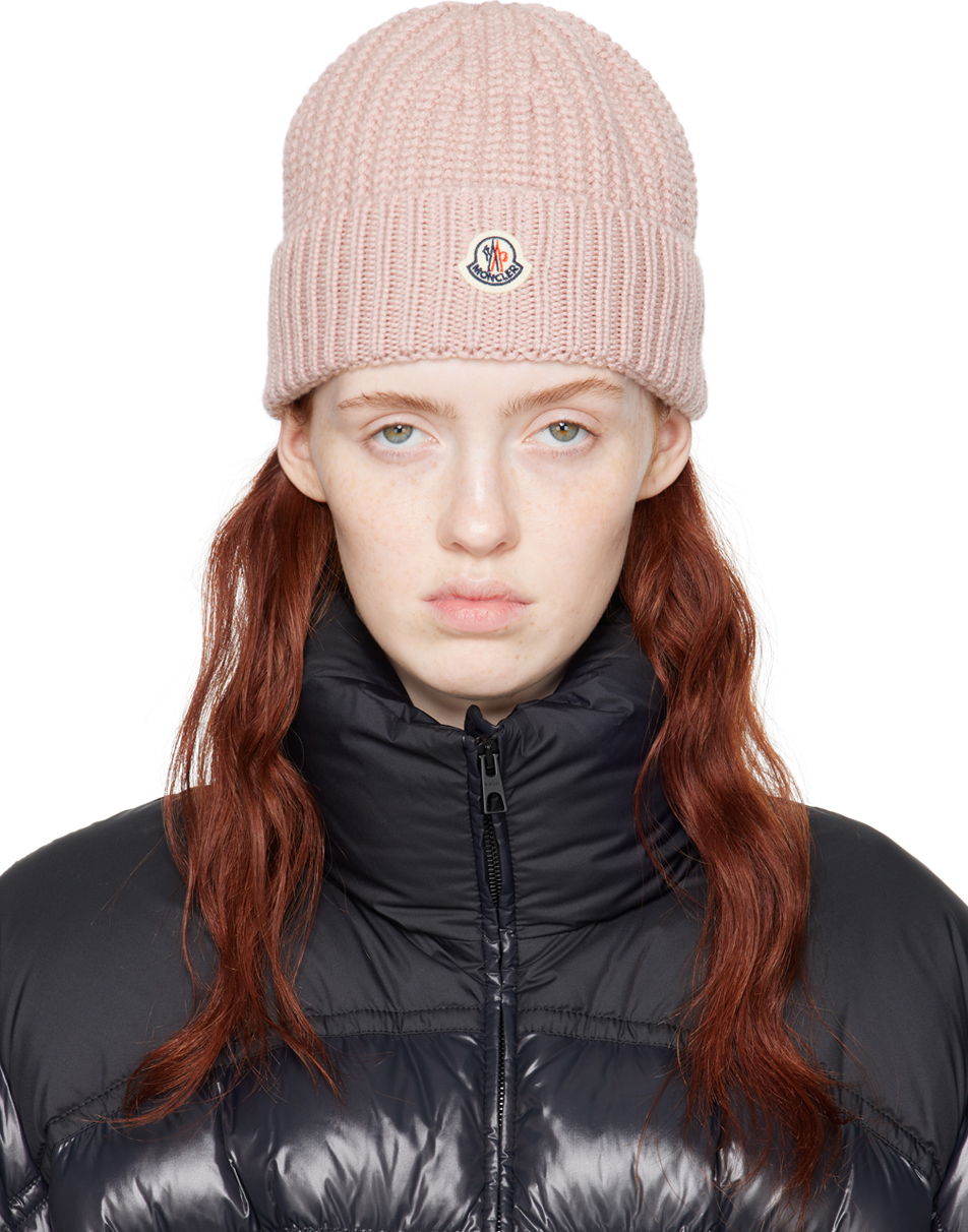 Beanie Moncler Patch Beanie Lyserød | I20933B00048M1131, 0