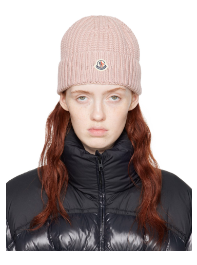 Beanie Moncler Patch Beanie Lyserød | I20933B00048M1131