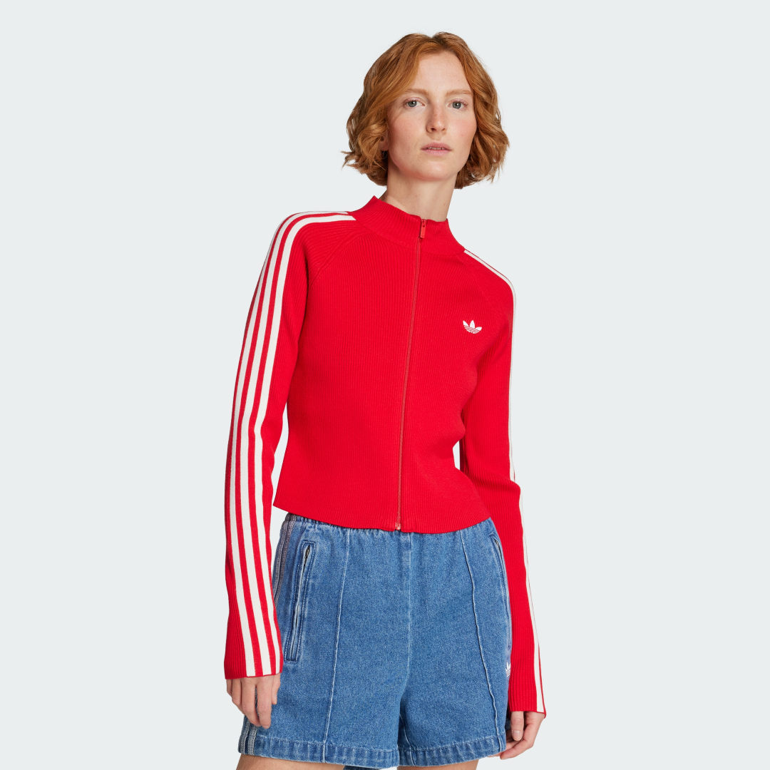 Sweater adidas Performance Adicolor Slim-Fit Knitted Track Top Rød | JY2598, 0