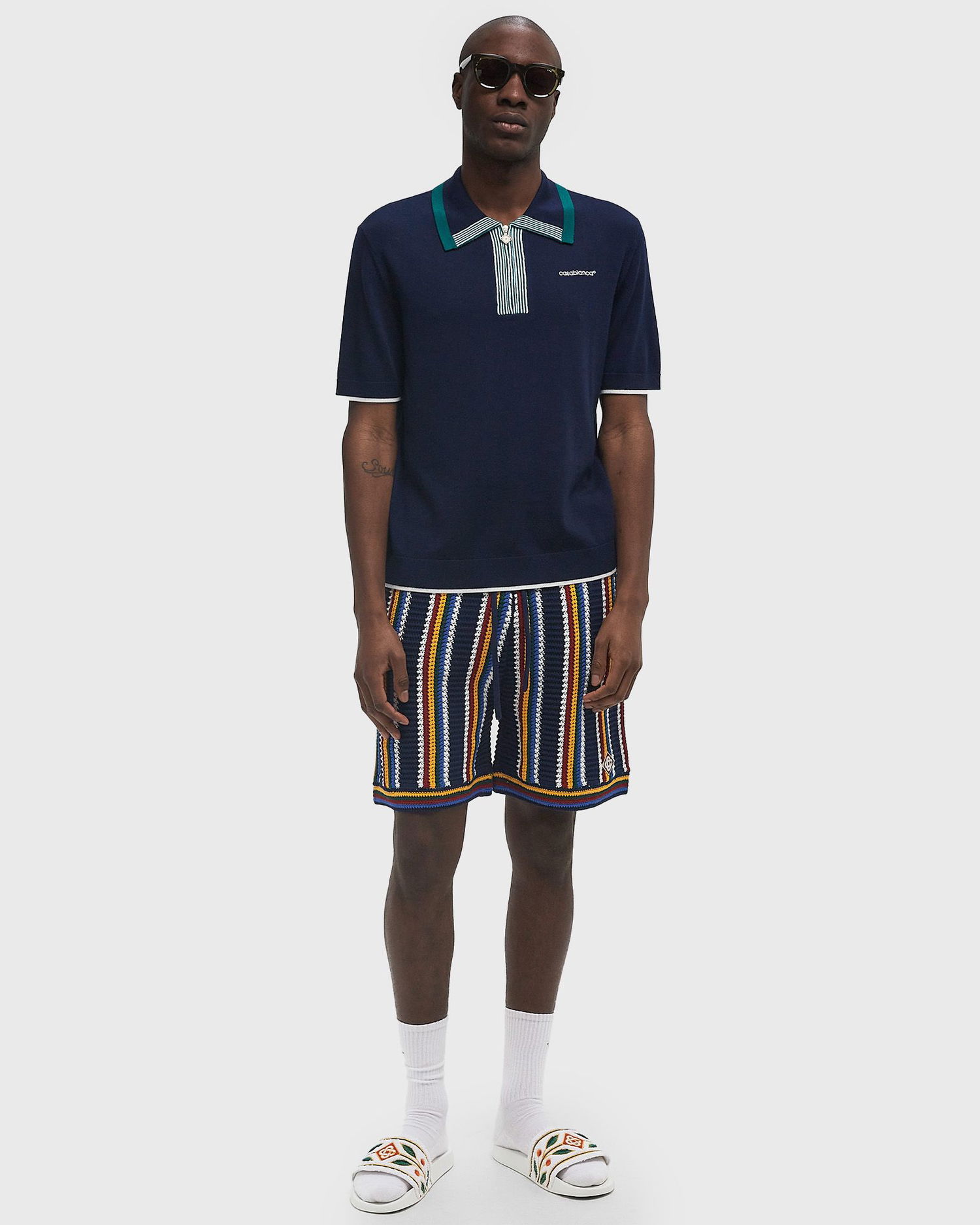 Polo skjorte Casablanca Casablanca Tennis Polo Mørkeblå | MPS25-KW-846-01, 1