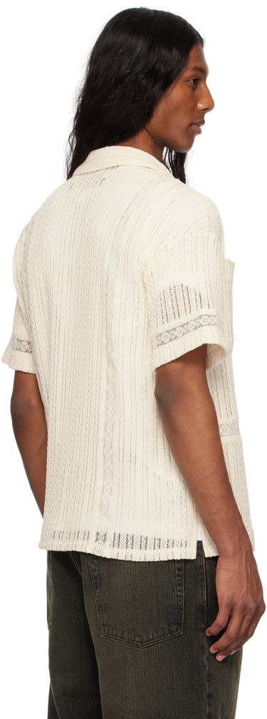 Skjorte Andersson Bell Andersson Bell Jacquard Stripe Short Sleeve Shirt Beige | atb1279m, 2