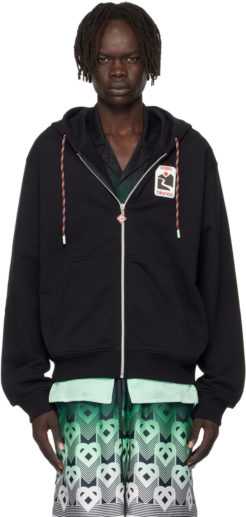 Sweatshirt Casablanca Casablanca Sunset Valley Zip Hoodie Sort | U-MPF25-JTP-150-01