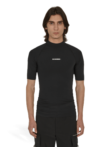 T-shirt Jil Sander Logo Rash Guard Black Sort | JPUU783503-MU478008 001