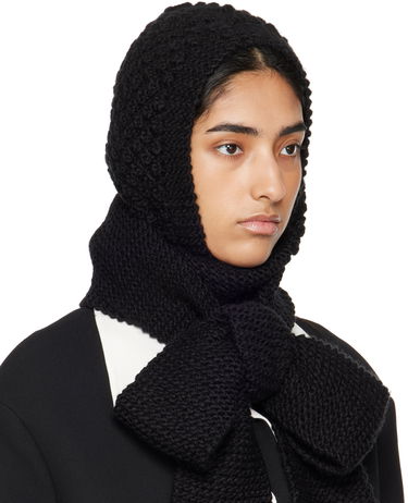 Tørklæde SHUSHU/TONG SHUSHU/TONG Knit Bowknot Hooded Scarf Sort | MWDCAC05 ACR001, 1