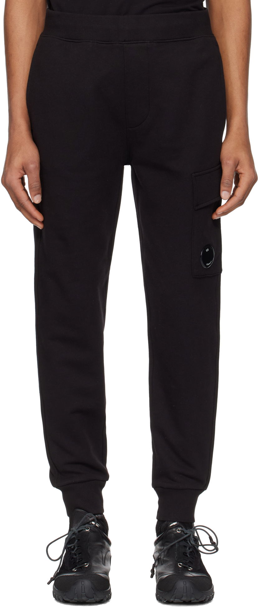 Joggingbukser C.P. Company C.P. Company Diagonal Raised Fleece Lens Sweatpants Sort | 18CMSP017A-005086W