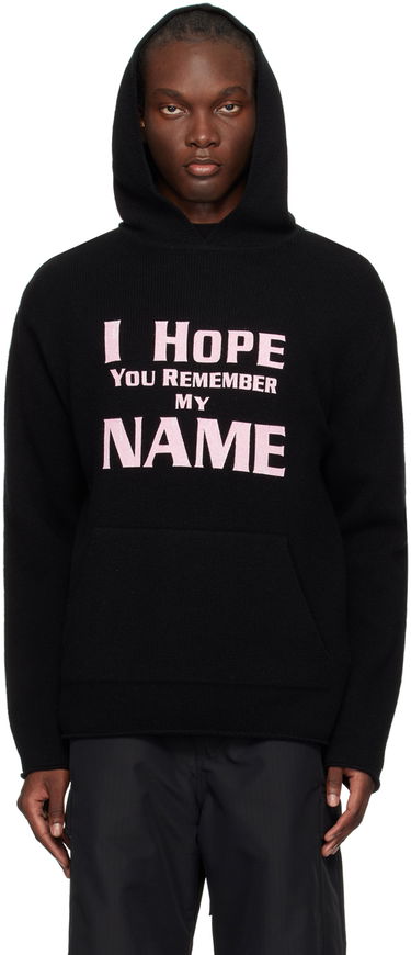 Sweatshirt We11done We11done 'I Hope You Remember My Name' Graphic Print Hoodie Sort | WD-KT2-24-616-U-BK, 0