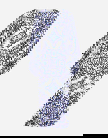 Kjole Dolce & Gabbana Dolce & Gabbana Majolica-Print Charmeuse Dress Blå | F69D5THPABOHA3TN, 0