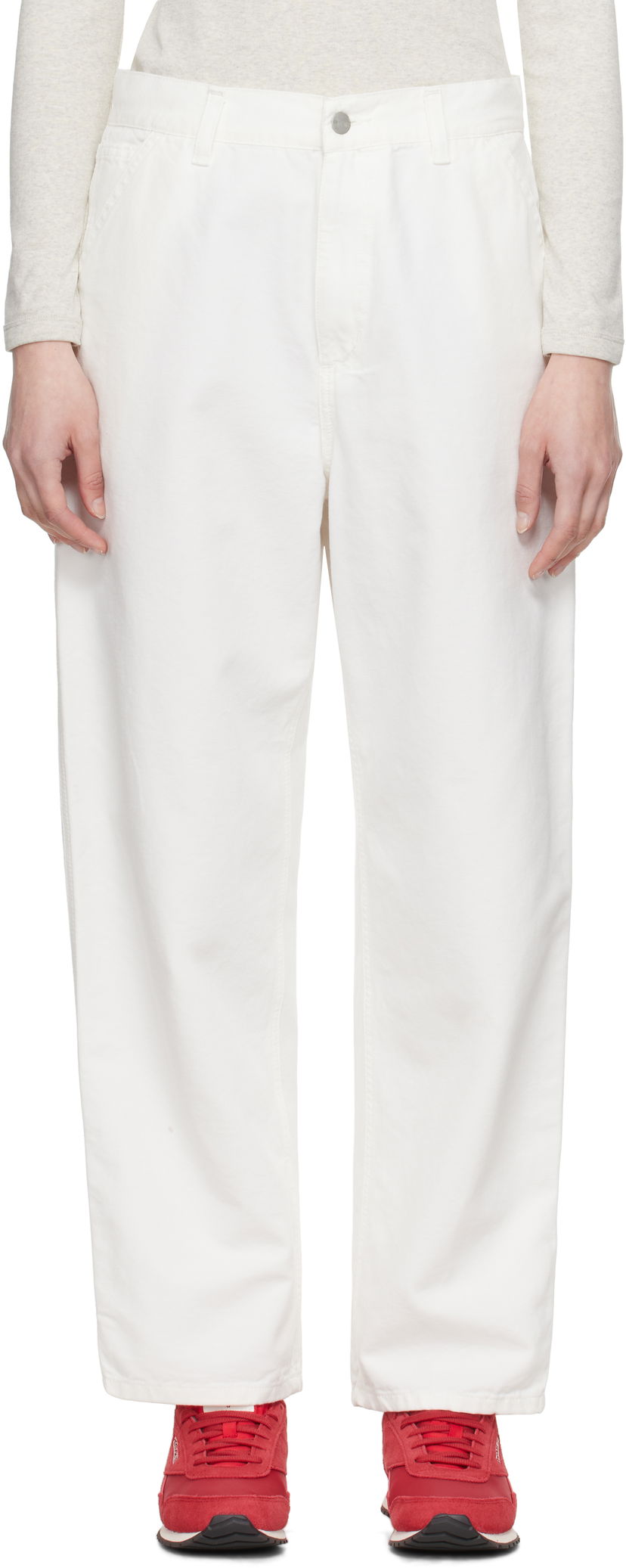 Bukser Carhartt WIP Carhartt WIP Brandon Single Knee Trousers Hvid | I034880 D602