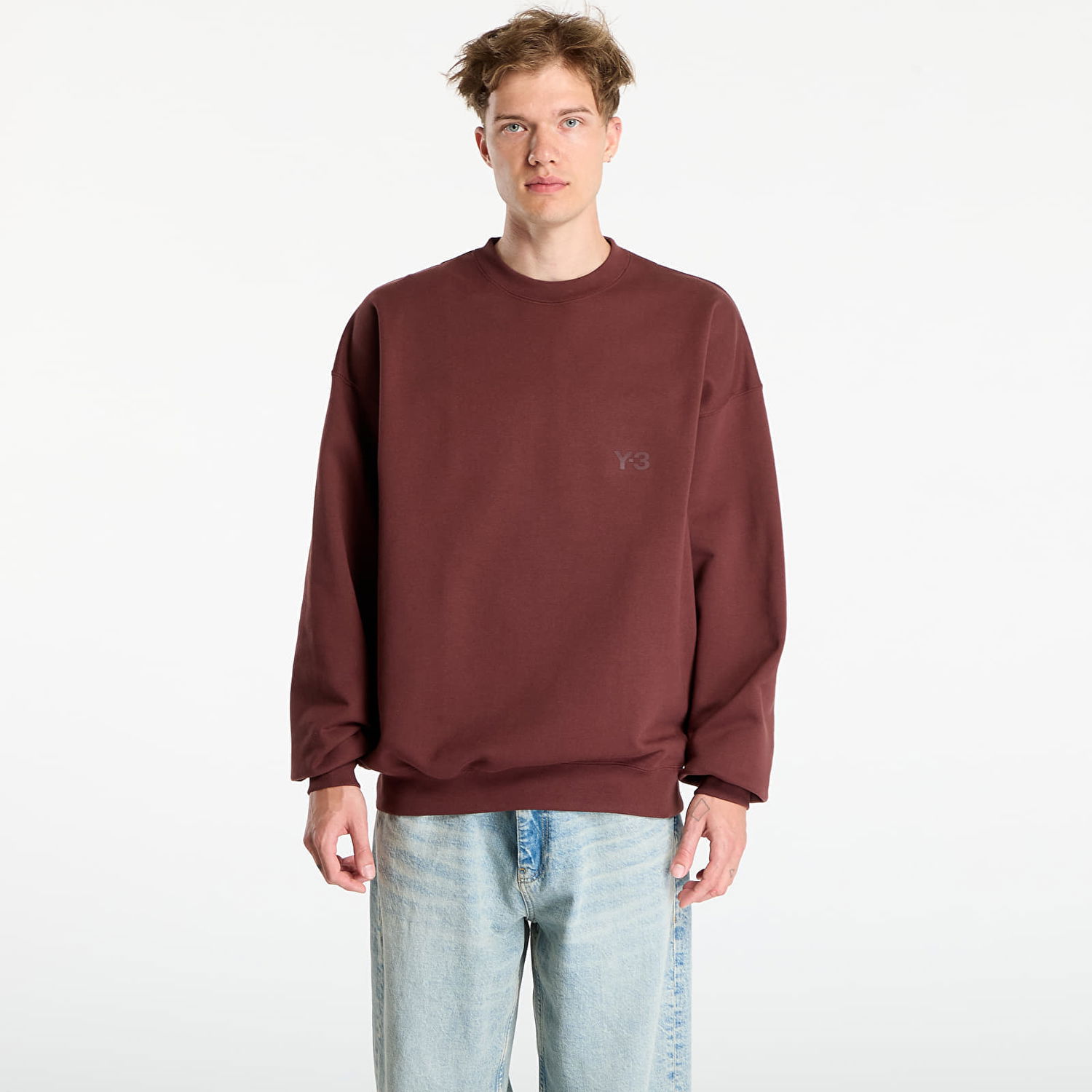 Sweatshirt Y-3 Fl Crew Sweat UNISEX Mystery Brown M Brun | KB4684, 0