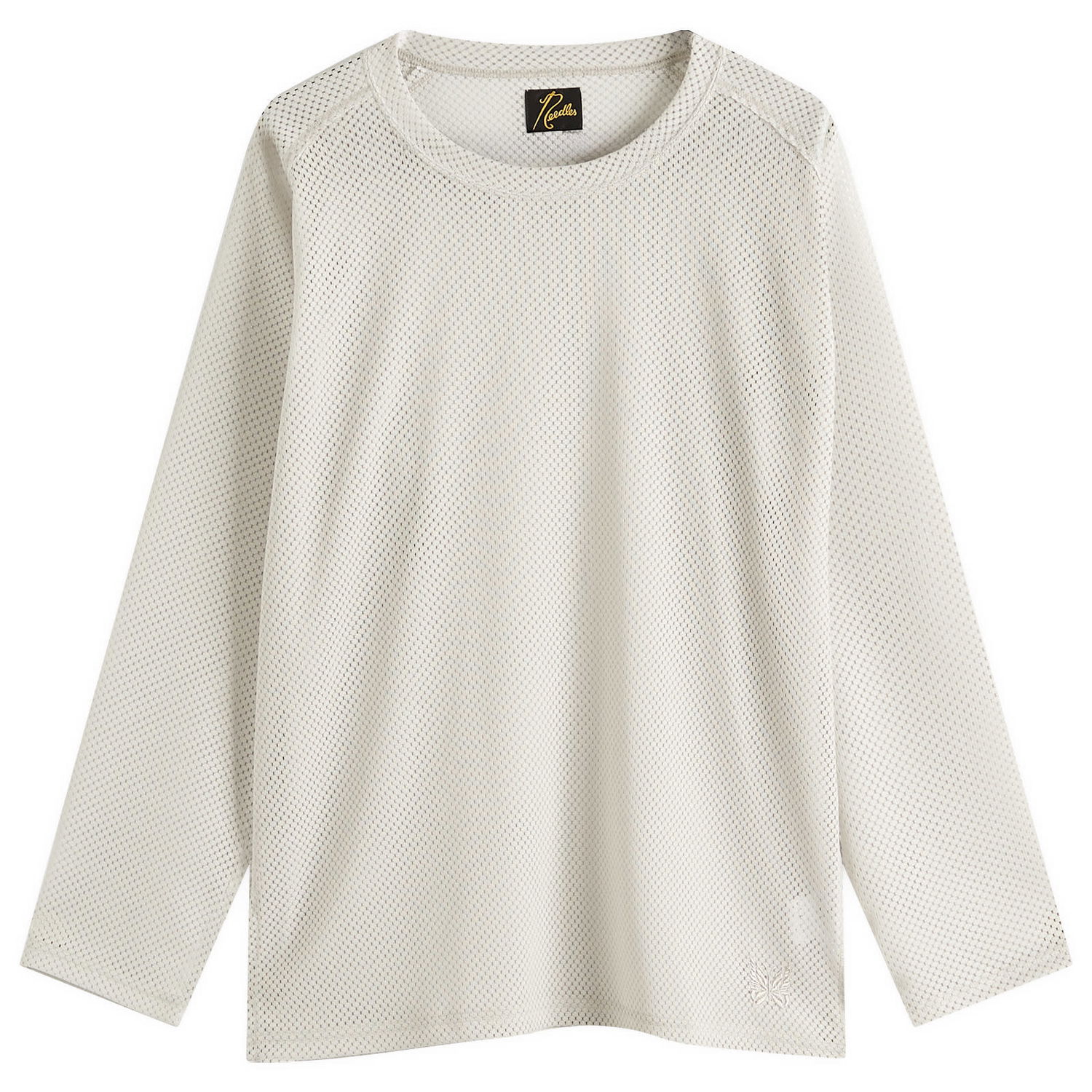 T-shirt Needles Needles Mesh Long Sleeve T-Shirt, Size Large Hvid | QV345-A, 1