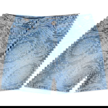 Shorts Versace Women's Baroque Print Denim Shorts Medium Blue Blå | 1013689-1A10029-1D030, 0