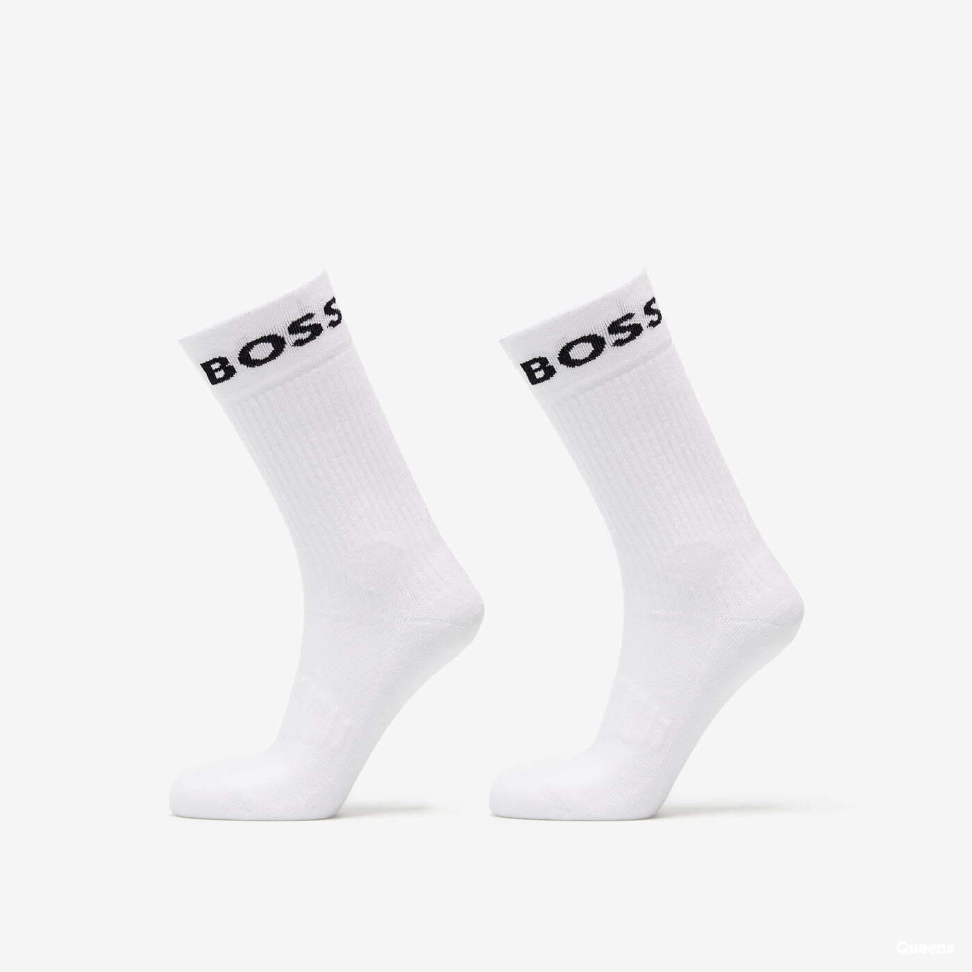Sokker BOSS Hugo 2-Pack of Quarter-Length Socks in Stretch Fabric White Hvid | 50469747-100, 0