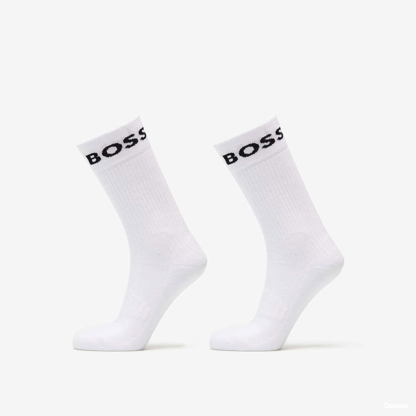 Sokker BOSS Hugo 2-Pack of Quarter-Length Socks in Stretch Fabric White Hvid | 50469747-100