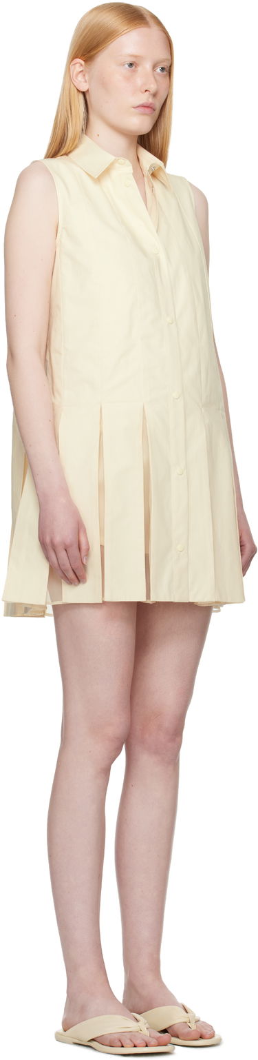 Kjole Moncler Moncler Cotton & Silk Pleated Shirt Dress Sort | K10932G00011597LQ, 4