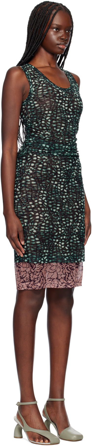 Kjole Dries Van Noten Dries Van Noten Printed Midi Dress Grøn | 251-011163-1619, 1