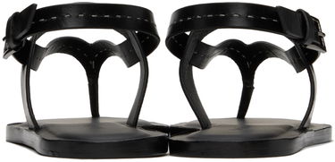 Sneakers og sko Max Mara Leather Thong Sandals Sort | 2414521012600, 1