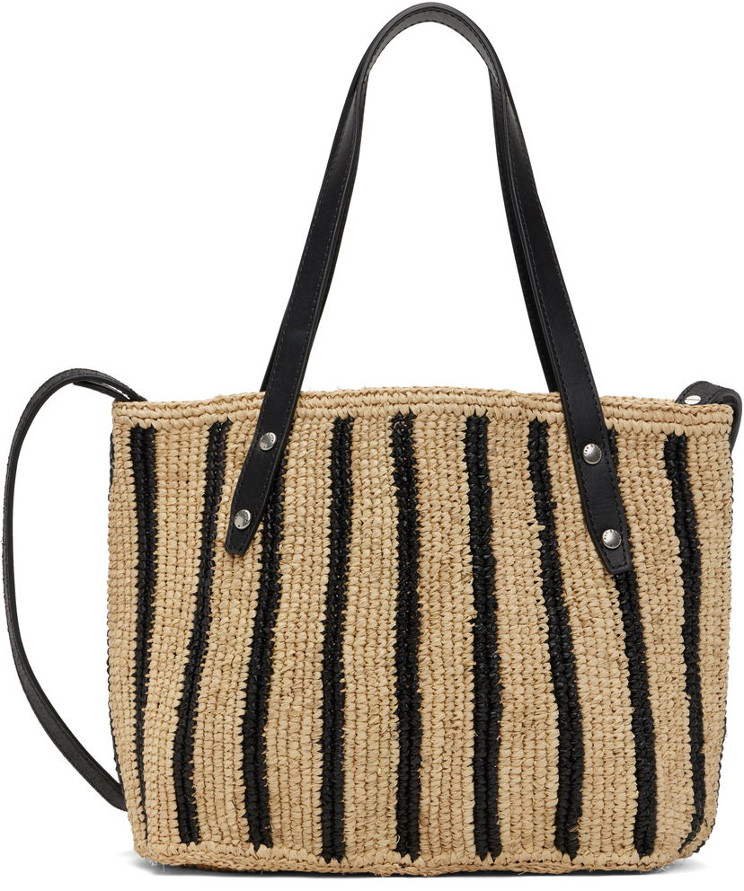 Mulepose rag & bone Rag & Bone Small Striped Straw Tote Beige | ST100522