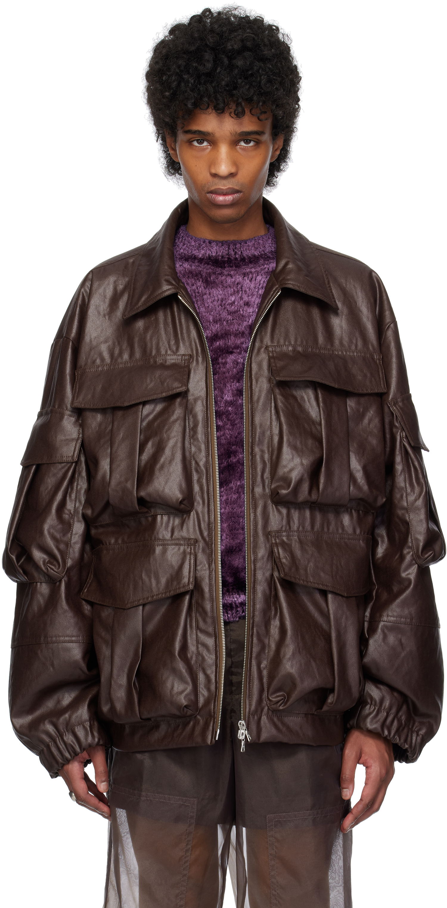 Jakke Dries Van Noten Dries Van Noten Coated Serge Jacket Brun | 251-020526-1502, 0