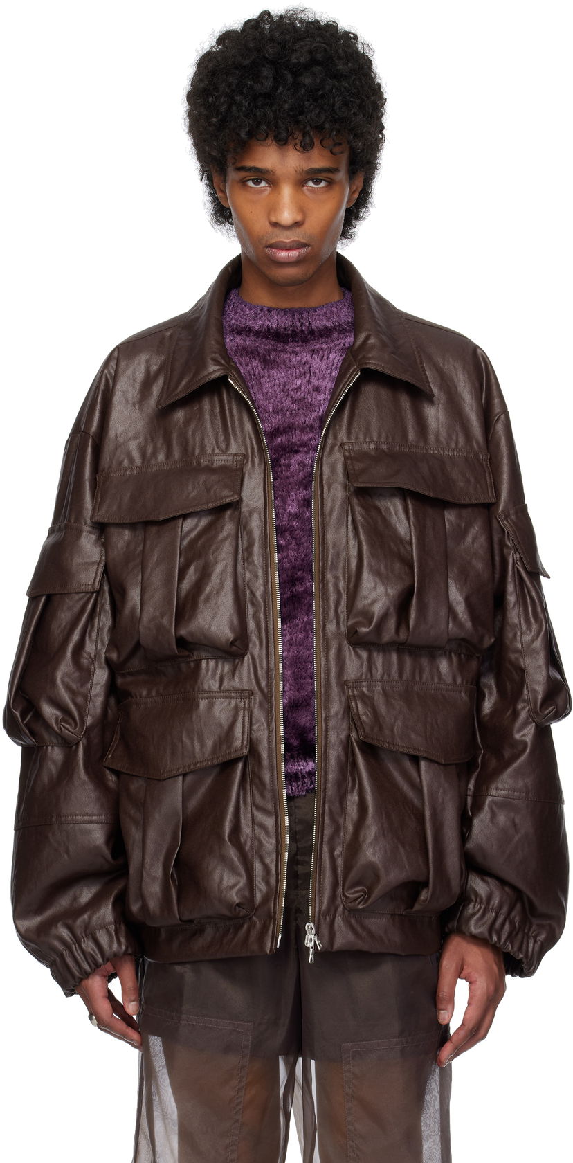 Jakke Dries Van Noten Dries Van Noten Coated Serge Jacket Brun | 251-020526-1502