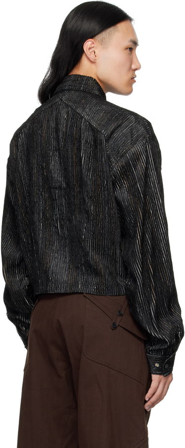 Skjorte KIKO KOSTADINOV Kiko Kostadinov Kraner Striped Cropped Shirt Sort | KKAW25SH01-53, 2