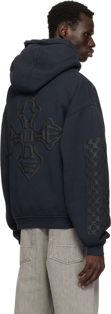 Sweatshirt Rhude Rhude Cross Logo Hoodie Mørkeblå | RHPS25HO02012, 2