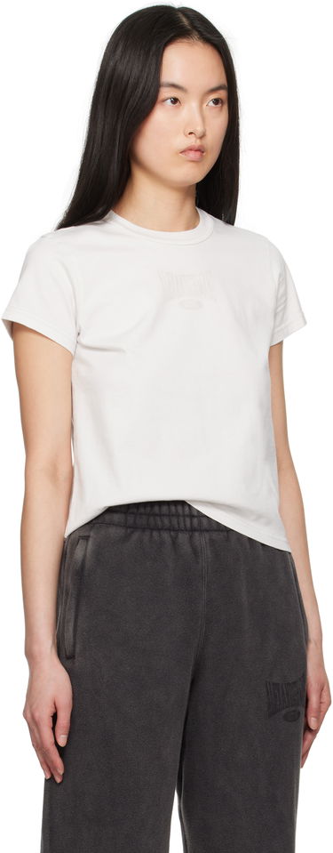 T-shirt Alexander Wang Alexander Wang Distressed Logo Shrunken T-Shirt Grå | 4CC2251540, 4