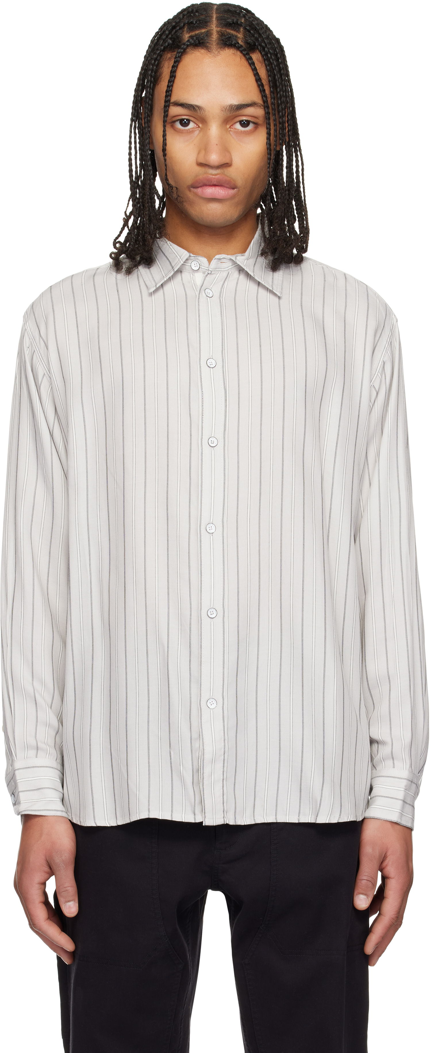 Skjorte rag & bone rag & bone Matthew Striped Shirt Hvid | MBW24HA006PKML, 0