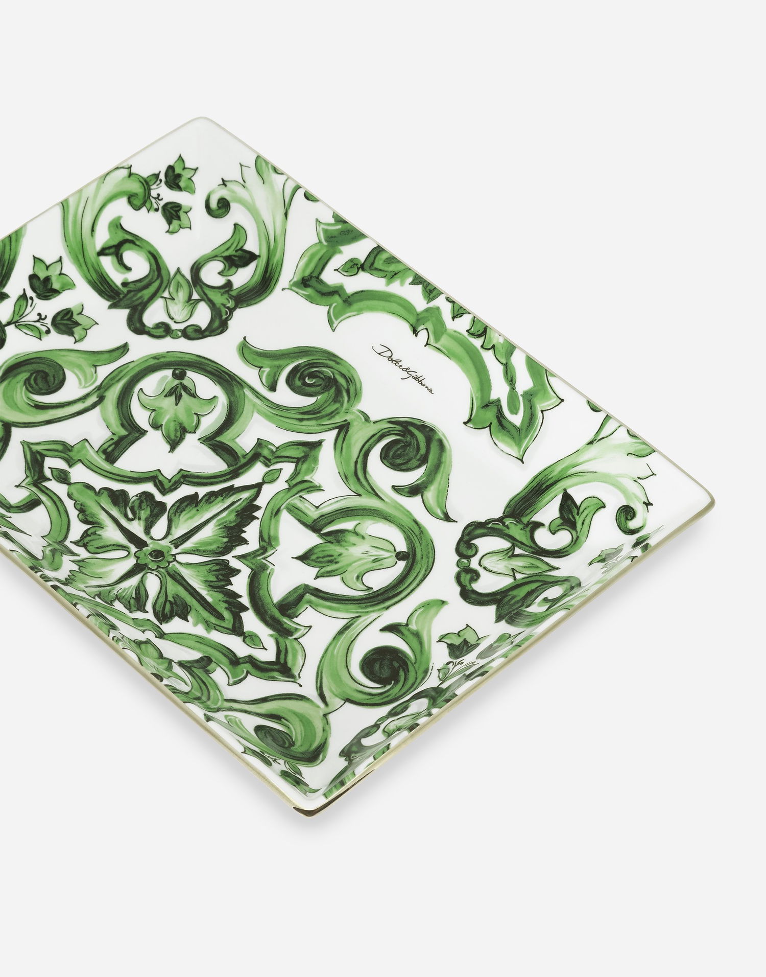 Home decor Dolce & Gabbana Dolce & Gabbana Ornate Porcelain Trinket Dish Grøn | TCC199TCAMTUV004, 1