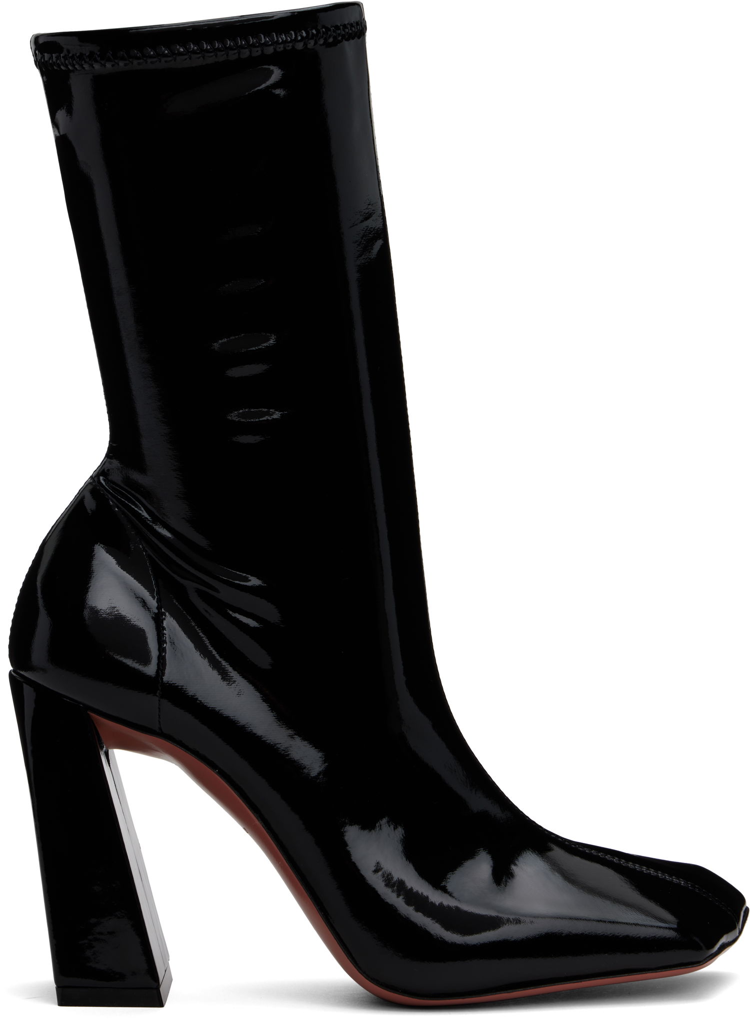 Tøj Amina Muaddi Amina Muaddi Marine Stretch Boots Sort | MARINE STRETCH BOOTIE 95 LATEX, 0